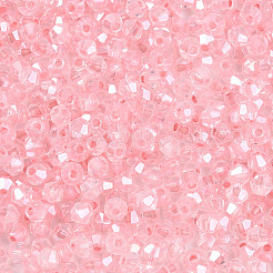 ガラスシードビーズ  色の内側  双円錐形  ピンク  4.5x3.5mm  穴：1.4mm  6425個/ポンド&nbsp;SEED-N007-01E