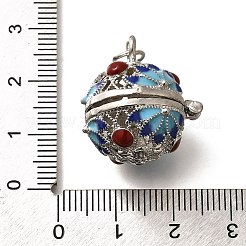 Brass with Enamel Bead Cage Pendants&nbsp;KK-M313-42P-02