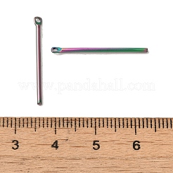 イオンプレーティング（IP）304ステンレスペンダント  バーチャーム  虹色  25x2x1.2mm  穴：1mm&nbsp;STAS-Q323-03B-MC