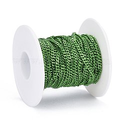 電気泳動 304 ステンレス鋼カーブチェーン  溶接されていない  スプールで  ライムグリーン  3.5x2.8x0.5mm  約32.8フィート（10m）/ロール&nbsp;CHS-M002-02D