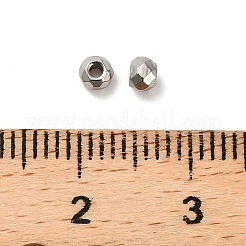 304ステンレススチールビーズ  ラウンド  ダイヤモンドカット  ステンレス鋼色  3x2.5mm  穴：1.2mm&nbsp;STAS-S167-02A-P
