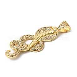 Brass Micro Pave Clear Cubic Zirconia Pendants&nbsp;KK-H267-060A-G