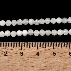 天然レインボー ムーンストーン ビーズ 連売り  ラウンド  多面カット  4~4.5mm  穴：0.7mm  約45~55個/連  7.68~7.87''（19.5~20センチメートル）&nbsp;G-B168-A11-4mm