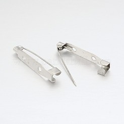鉄のブローチは、2穴と安全キャッチバーピンをバックピン  プラチナ  20x5x5mm  穴：1.5mm&nbsp;IFIN-A171-04B