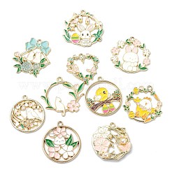 40個20スタイルアロイエナメルペンダント  混合図形  ミックスカラー  25~30x24~33x1~5mm  穴：1.8~2mm  2個/スタイル&nbsp;ENAM-CJ0006-29