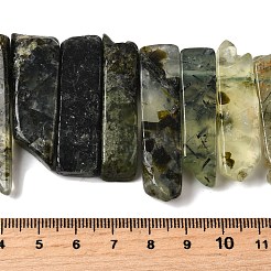 天然石プレナイトビーズ連売り  長方形  トップ掘削  22~60x6~14x6~9mm  穴：1.5~2mm  約17~22個/連  7.48''~8.07''（19~20.5センチメートル）&nbsp;G-S386-D06