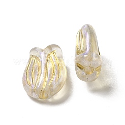 メッキアクリルビーズ  ゴールドライン入り  チューリップ  ゴールド  16x11.5x7mm  穴：2mm&nbsp;X-MACR-J123-42