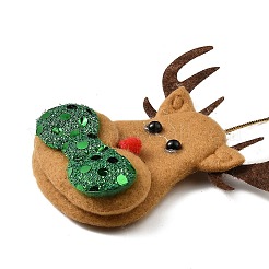 クリスマスパーティーアクセサリー  布製ペンダント装飾  鹿  126x92x12.5mm&nbsp;FIND-U018-01C