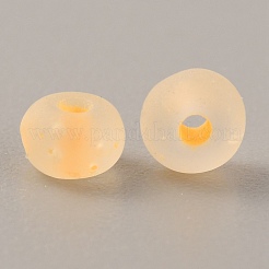 100G Luminous Frosted Glass Beads&nbsp;FGLA-WH0003-01E