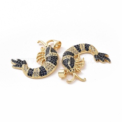 Brass Micro Pave Clear Cubic Zirconia Pendants&nbsp;ZIRC-F135-05G-02