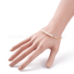 Natural Pearl Beaded Bangle&nbsp;BJEW-JB08163-02