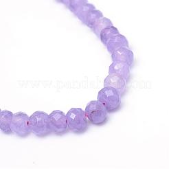 Faceted Rondelle Dyed Natural White Jade Bead Strands&nbsp;G-R343-6x8-03