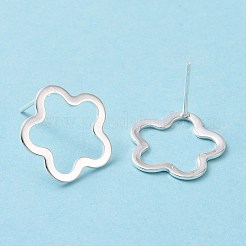 201 Stainless Steel Flower Stud Earring with 316 Stainless Steel Pin for Women&nbsp;STAS-K241-18S