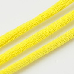 ナイロンサテンのラットテールコード  ブレスレットジュエリー製作用ビーズ糸、中国結びマクラメ工芸  きいろ  2mm  約50ヤード/ロール（150フィート/ロール）&nbsp;NWIR-A003-12