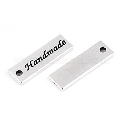 合金のチベット風チャーム  ワード手作りの長方形  アンティークシルバー  17x5.5x1mm  穴：1.4mm&nbsp;TIBE-N013-02AS