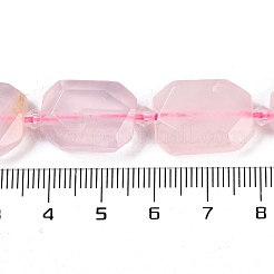 天然石ローズクォーツビーズ連売り  多面カット  長方形  シードビーズで  21~22x15~17x7~8mm  穴：1mm  約16~20個/連  15.35~15.75''（39~40センチメートル）&nbsp;G-B125-P08-01
