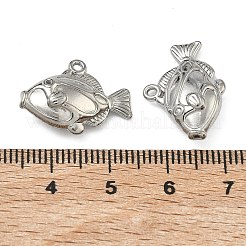 304ステンレスペンダント  ステンレス鋼色  熱帯魚チャーム  14.5x20x6mm  穴：1.2mm&nbsp;STAS-P446-13B-P
