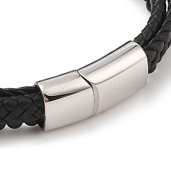 Braided Microfiber Leather Multi-strand Bracelets&nbsp;BJEW-B096-30B