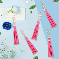10Pcs Imitation Leather with Light Gold Alloy Clasps Tassel Big Pendants Decorations&nbsp;AJEW-CL0003-14A