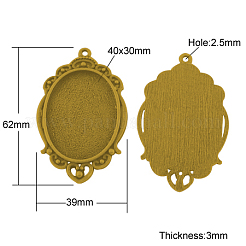 Tibetan Style Pendant Cabochon Settings&nbsp;TIBEP-A22962-AG-LF