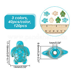 120Pcs 3 Colors Dyed Synthetic Turquoise Beads&nbsp;G-NB0005-48