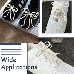 5Pcs 5 Styles Bowknot Plastic Imitation Pearl Shoe Charms&nbsp;AJEW-CJ0001-64