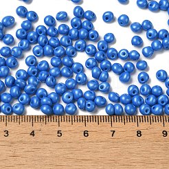 不透明ベーキングペイントガラスシードビーズ6/0個  ティアドロップ  藤紫色  4.5~5x4x3~3.5mm  穴：0.9mm  約5625個/ポンド&nbsp;SEED-M012-02A-03