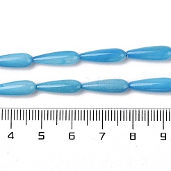 天然淡水シェルビーズ連売り  染め  ティアドロップ  ディープスカイブルー  15.5x5mm  穴：0.4mm  約25個/連  15.08''（38.3センチメートル）&nbsp;SHEL-A004-03C