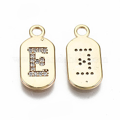 Brass Micro Pave Clear Cubic Zirconia Pendants&nbsp;KK-S360-052E-NF