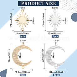 32Pcs 4 Styles Brass Connector Charms Sets&nbsp;KK-BC0011-20
