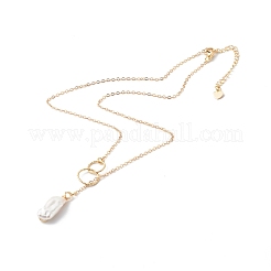 Natural Baroque Pearl Pendant Necklace&nbsp;NJEW-JN03599-03