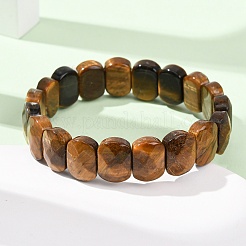 Natural Tiger Eye Beaded Stretch Bracelets for Unisex&nbsp;G-K303-01C