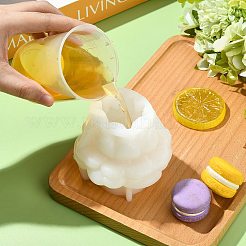 バラの花束 バレンタインデー アロマセラピーキャンドル シリコン型 1個  ホワイト  8×8.7cm&nbsp;ST-CJ0043-034