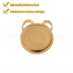 201 Stainless Steel Cuff Ring Findings&nbsp;STAS-S080-040E-G