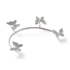 Butterfly Crystal Rhinestone Cuff Earrings for Girl Women Gift&nbsp;EJEW-F275-02A-P