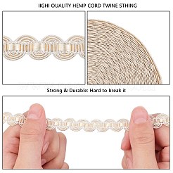 ナイロン編みレースリボン  カーブレーステープ  家の装飾のためのDIYソーイングクラフト  ビスク  1/2インチ（12mm）  15メートル/カードについて&nbsp;SRIB-WH0006-25A