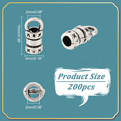 200Pcs Tibetan Style Alloy Cord Ends&nbsp;TIBE-NB0001-29AS