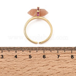 Brass Micro Pave Cubic Zirconia Cuff Open Rings for Women&nbsp;GG-CBA0B5A-03G-06