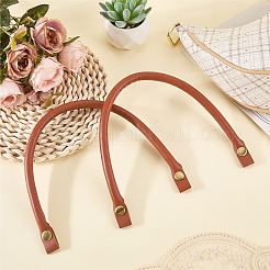 PUイミテーションレザーバッグハンドル2個  合金パーツ  サドルブラウン  410x15x13mm&nbsp;DIY-CL0001-62B