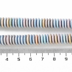 天然レインボーアラシャン瑪瑙ビーズ連売り  染め  ディスク  ヒシビーズ  ミックスカラー  9x2.5mm  穴：0.6mm  約177個/連  15.94インチ（40.5cm）&nbsp;G-NH0022-F01-01