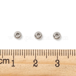 変色防止316ステンレススチールスペーサービーズ  ロンデル  ステンレス鋼色  4x3mm  穴：1.5mm&nbsp;STAS-G176-46P-D