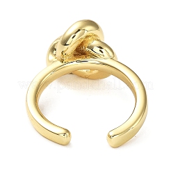 Rack Plating Brass Knot Open Cuff Rings for Women&nbsp;RJEW-Q777-06G