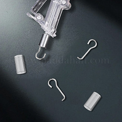 鉄とプラスチックのブラインドフックアクセサリー  プラチナ  24x9x1.5mm&nbsp;FIND-WH20040-17