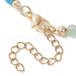 Natural Aquamarine & Sodalite & Green Aventurine Round Cube and Natural Pearl Rice Beaded Necklaces&nbsp;NJEW-JN05868-01