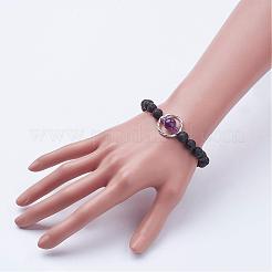 Natural Lava Rock Beads Stretch Bracelets&nbsp;BJEW-JB02838