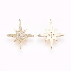 Brass Micro Pave Cubic Zirconia Pendants&nbsp;KK-P157-04G-NF