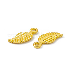 ラックメッキ合金ペンダント  カドミウムフリー＆鉛フリー＆ニッケルフリー  葉のチャーム  マットゴールドカラー  15x6x1.5mm  穴：1.6mm&nbsp;FIND-G045-18MG