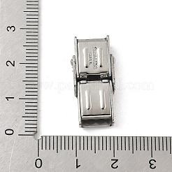 304ステンレススチール時計バンド留め金  長方形  ステンレス鋼色  25x12x6mm  穴：8x3mm&nbsp;STAS-Z147-34P-02