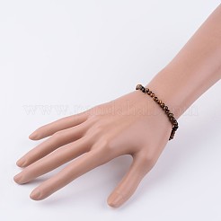 Natural Tiger Eye Beaded Stretch Bracelets&nbsp;X-BJEW-JB02459-02