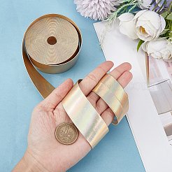 4.6~5m レーザーフラット模造革コード  衣服の装飾用の虹色のコード  ゴールド  30x0.8mm  約4.6~5m /ロール&nbsp;LC-GF0001-06F-02